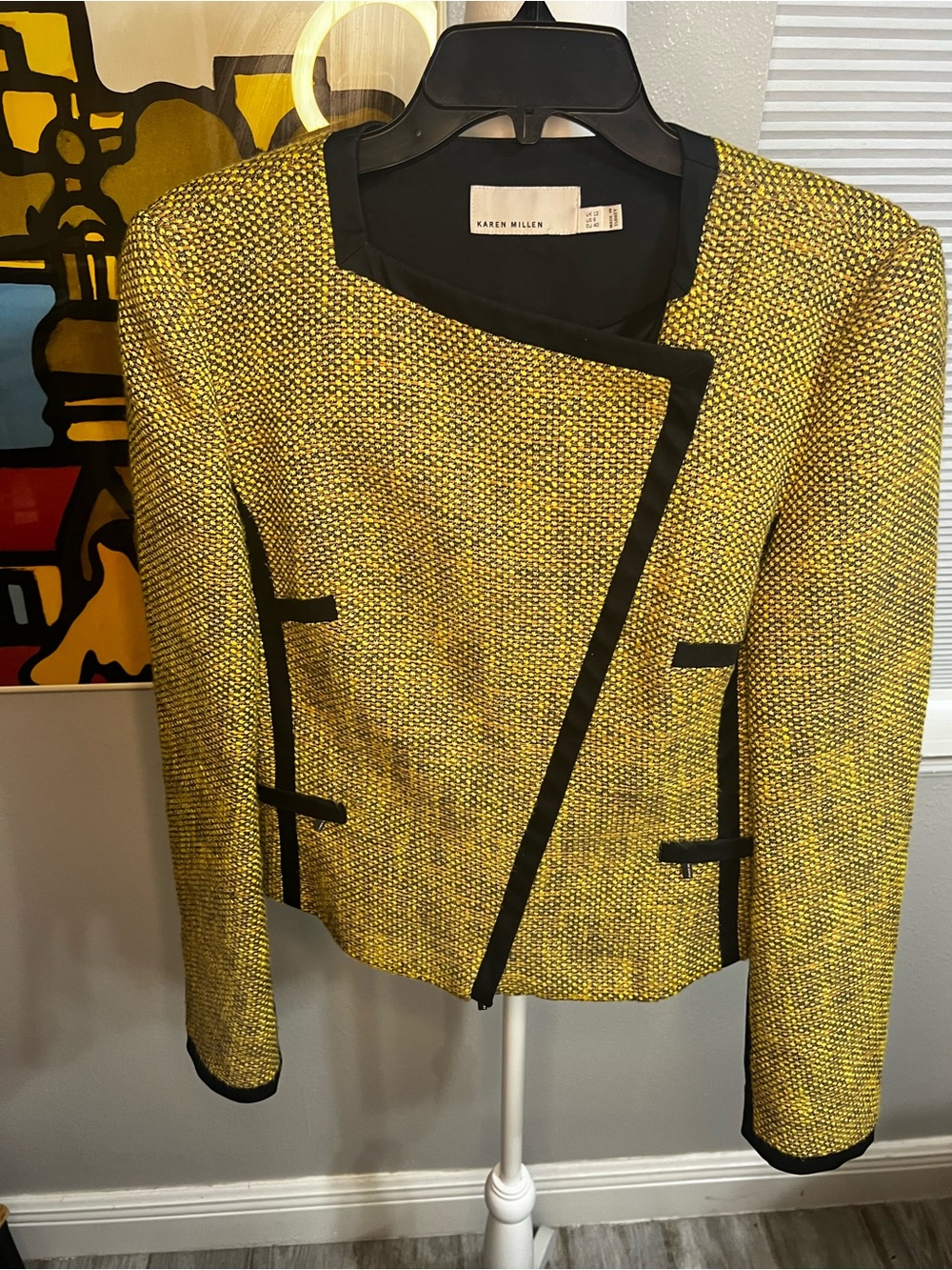 Karen Millen Bomber Tweed Moto Jacket
Neon Yellow And Black 8 Medium - Picture 2 of 12